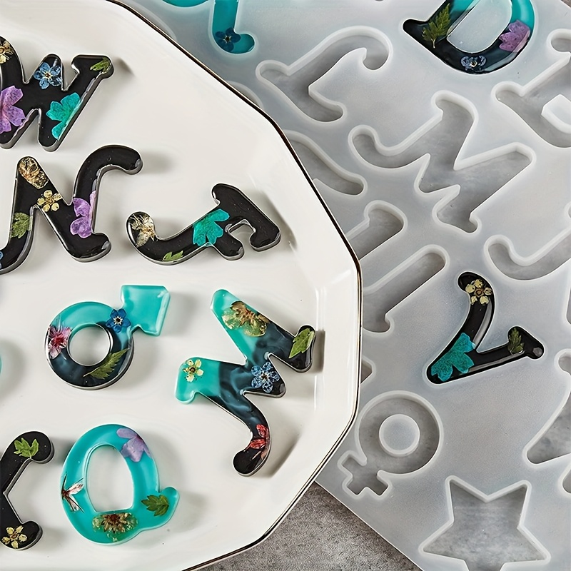 Resin Art Alphabet - قالب صب الراتنج على شكل مرآة،