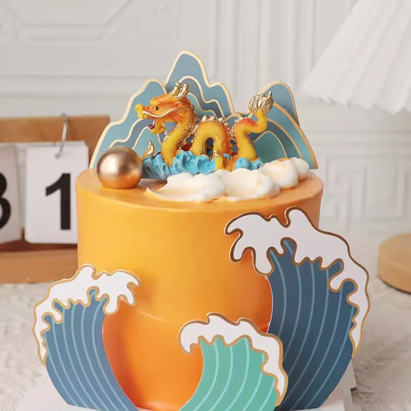 Resin Art Alphabet - النمط الصيني كعكة عيد ميلاد سعيد
