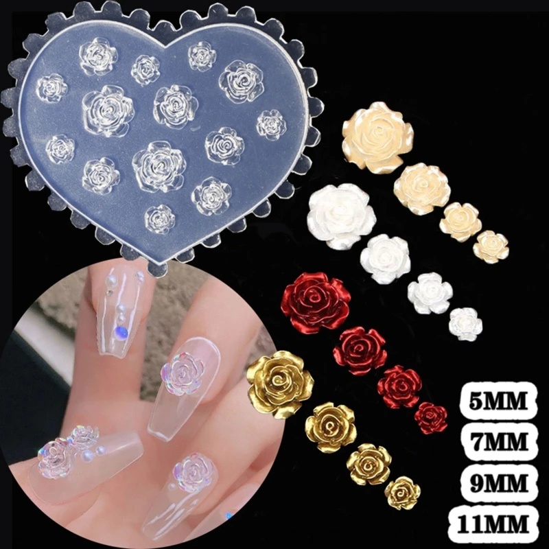 Resin Art Rose - قالب سيليكون لتزيين الأظافر بتصميم وردة