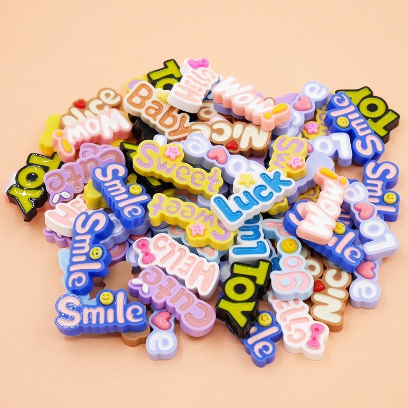 Resin Art Alphabet - كابوشون بظهر مسطح رائع ، حروف