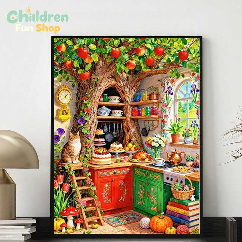 Resin Art Wallpaper - مطبخ شجري فريد من نوعه مع